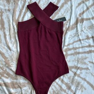 Lulus Cross Sweater Bodysuit